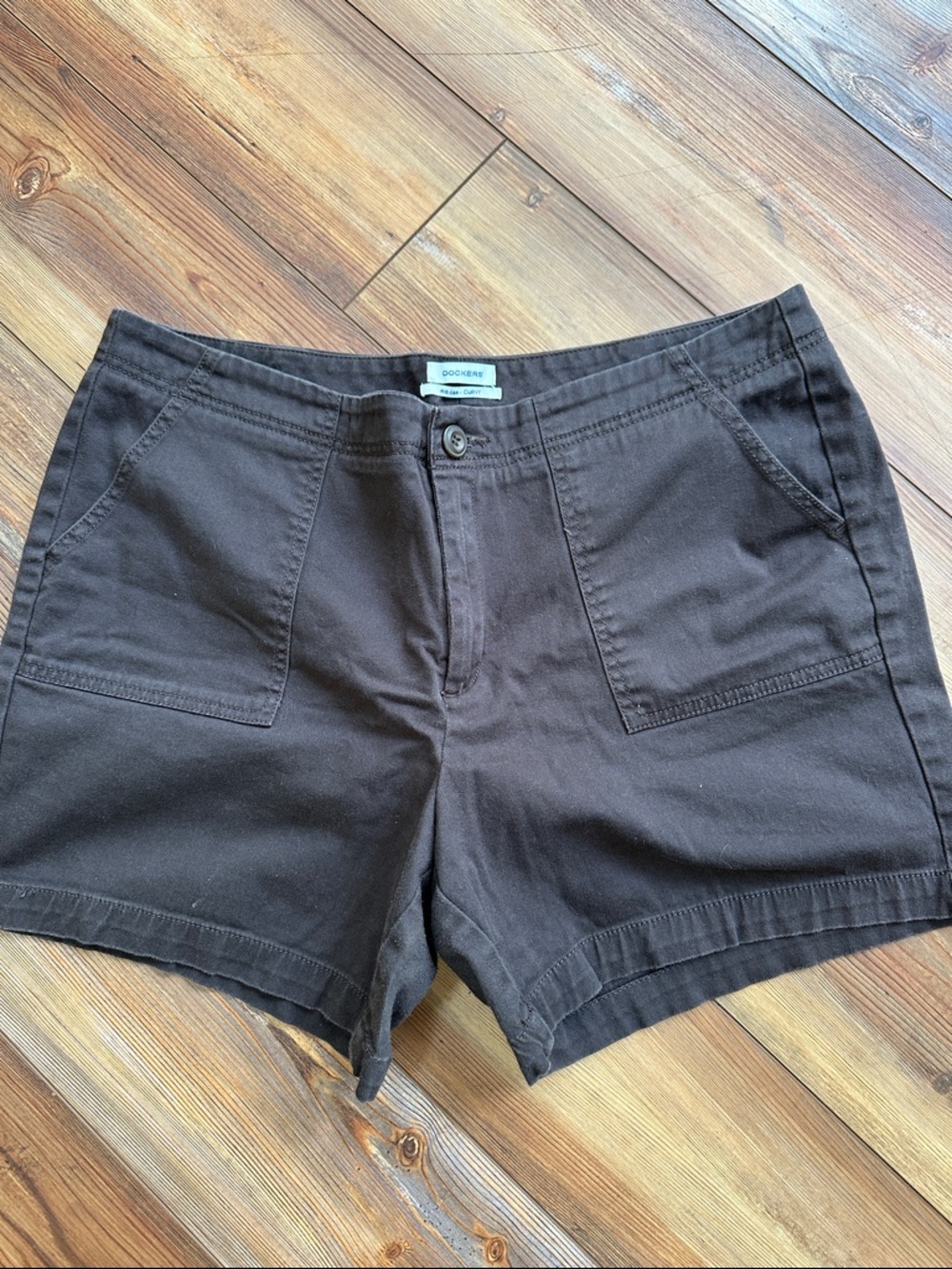 Dockers Women’s Dark Brown Cotton Casual Shorts